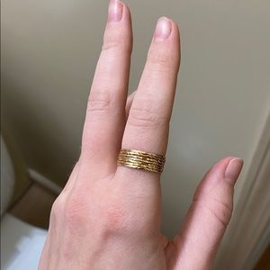 18k rose gold stackable connected ring
